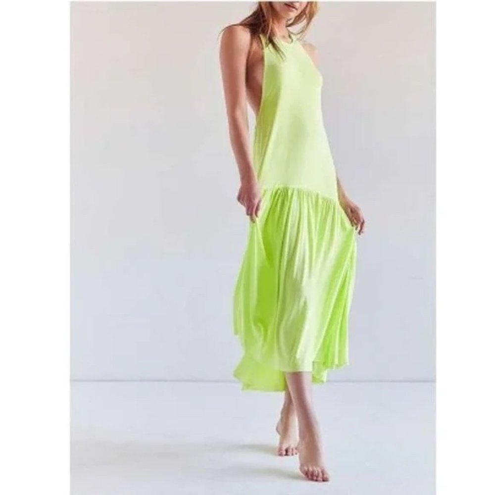 NWT Urban Outfitters Silence + Noise Lime Green Mindy Maxi